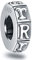Buchstabe R Abstandshalter Charms, Initial R Alphabet Gummi Stopper Perlen in Vintage 925 Sterling Silber, passt Pandora Stil Momente Armband, personalisiertes Geschenk für glücklichen Bday/Ramadan