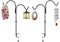 Gtongoko 35 Inch 2 Pack Double Deck Hook for Railing, Deck Bird Feeder Pole with 3 Inch Strengthened Clamp for Hanging Bird Feeders, Lanterns, Wind Chimes, Flower and Plant Baskets