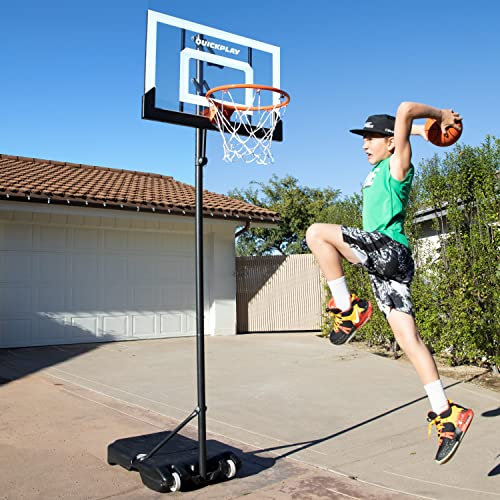 QUICKPLAY Baller Mini Hoop System | Tragbares Basketballkorb-System mit verstellbarer Höhe Stange, schwarz