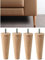 IPEA Pieds de Meuble et Canapé en Bois - Hauteur 16 CM - Fabriqué en Italie - Lot de 4 Pieds en Bois Brut en Forme de Cône pour Armoires et Fauteuils - Couleur Claire