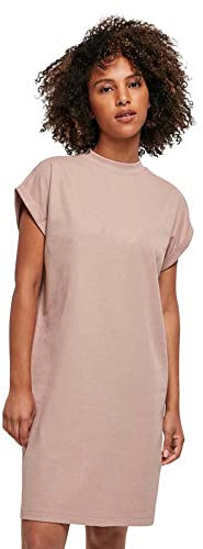 Build Your Brand Damen Kleid Ladies Turtle Extended Shoulder Dress, Farbe duskrose, Größe XL