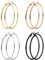 Kakonia 4 Paar Edelstahl Ohrclips Damen Ohne Ohrlöcher, Große Creolen für Nicht Durchstochene Ohren, Ohrklipser Ohrclips Mädchen Creolen Set Clip Ohrringe, 30/40/50/60mm