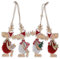 4-teiliges Set Weihnachtsanhänger Weihnachten Holzanhänger Christbaumschmuck Baumschmuck zum Hängen Weihnachtsdeko mit Filz und Plüschfell verziert (Rentier mit Geschenk)