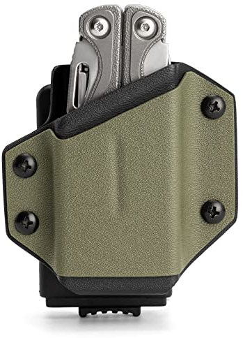 Tactical Geek TGCode G4 Kydex Holster für LEATHERMAN Multitool, mit Einstellbare Spannung, Passend für die meisten Multitool Gürtelbreiten, Nylon K Scheide Clamp Taille zurück (Grün-A)