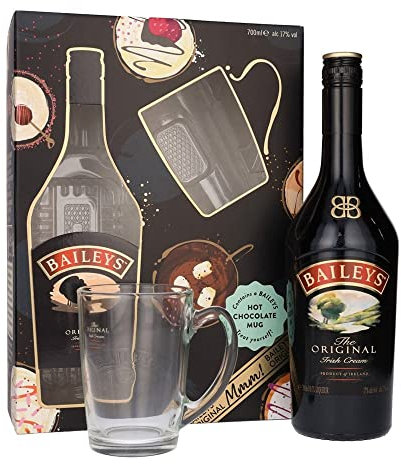 BAILEYS Original Irish Cream Liqueur - Hot Chocolate Mug Gift Pack, 70cl