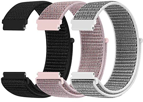 SOiiKE Bracelet Compatible avec Samsung Galaxy Watch 7/6/5/4/FE 40mm 44mm/Watch 6 4 Classic/5 Pro, 20mm Bracelet Nylon de Sport pour Gear S2 Classic/Gear Sport, Femme Homme