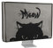 kwmobile Computer Monitor Cover Compatible with 24-26 monitor - Meow Cat Grey/Black
