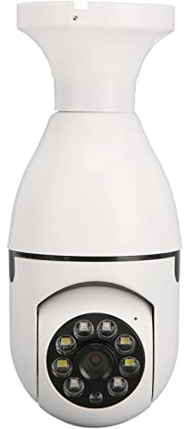 Caméras de sécurité à Domicile avec Ampoule pour Intérieur Extérieur, Caméras de Surveillance Dôme WiFi sans Fil à 360 Degrés 1080P avec Douille E27, Alarme de Détection de