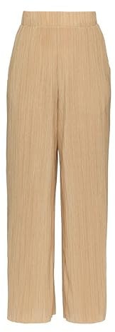 QS Damen 2147727 Hose mit Plisseefalten, beige 8312, 34