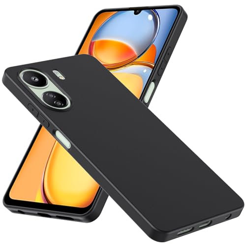 WFTE Funda para Xiaomi Redmi 13C Mate con Protección Carcasa Protectora Antigolpes Ultrafina Suave TPU Silicona Caso Delgada Anti-Choques Case para Redmi 13 C -Negro