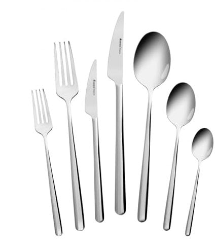 Karaca Sedir 84-tlg 18/10 Edelstahl Besteck Set für 12 Personen Modern, Silber Luxe Messer, Gabeln & Löffel Set, Rostfrei Besteckset, Spülmaschinenfest Essbesteck für Elegantes Essen (Cutlery Set)