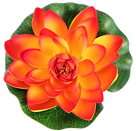 Cabilock 6stücke Kunstlotus Pflanzen Mittelgroße Und Große Schwimmende Seerosen Für Teichdekoration Rot Für Und Außennutzung