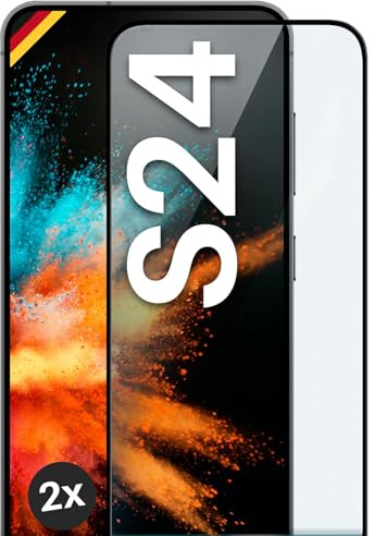 moex CurveProtect für Samsung Galaxy S24 Panzer Schutzglas, Full Screen Schutzfolie randlos, ganzer Bildschirm komplett abgedeckt, Panzerfolie Curved 3D Glas Folie, Schwarz 2 Stück