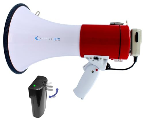 Technical Pro Rechargeable Portable 75-Watt Megaphone Bullhorn Speaker