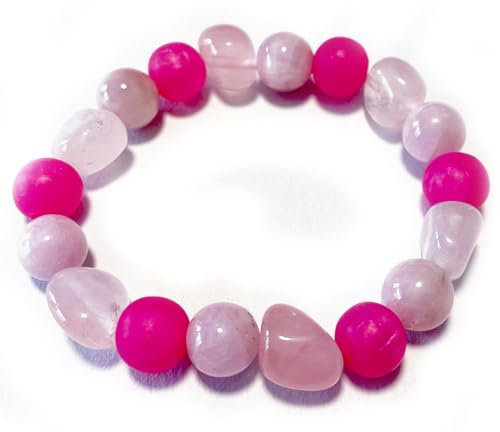 STIER: Kunzit Rosenquarz Sternzeichen Stretch Armband Längenwahl
