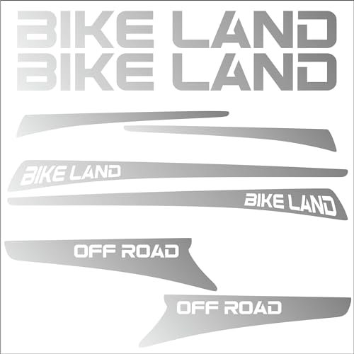 Kit 8 Adesivi Stickers Bici Protezione Decal Universale Telaio Bicicletta MTB Mountain Bike Corsa Ciclo Cross Fat Bike Downhill elettrica Frame off Road Land cod.2399 (090 Argento)