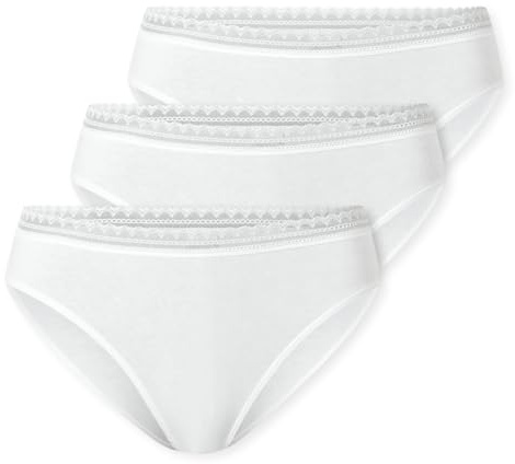 Schiesser Damen Rio Slips Baumwoll-Stretch Spitze | 3er Pack