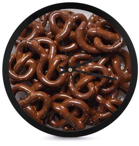 GFLFMXZW Horloge murale de 25,4 cm - Assiette de nourriture noire - Horloge murale moderne décorative - Horloge murale numérique à piles - Horloge murale en verre sans tic-tac
