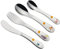 cilio Cubertería infantil Forest | 4 piezas | acero inoxidable | Forma ergonómica | Cuchillo infantil 21 cm, tenedor infantil 21 cm, cuchara infantil 20 cm, cuchara pequeña de 17 cm, motivos de