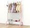 STWWO Kleiderständer für Kinder, Metall, Kleiderständer, Kinder-Kostüm-Regal mit Aufbewahrungsregal, Kleinkind-Kleiderständer, Rosa und Weiß