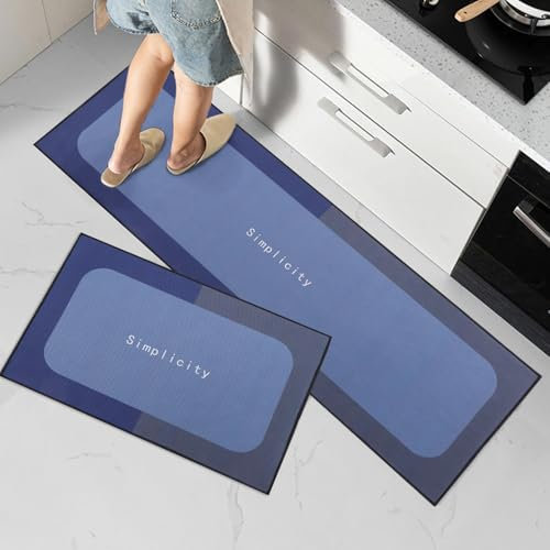 Freiesoldaten Antideslizantes Alfombras de Cocina 2 Piezas Alfombra de Cocina Absorbente Lavable Tapetes de Pie para Cocina Dormitorio Salón, 40x60cm + 40x120cm