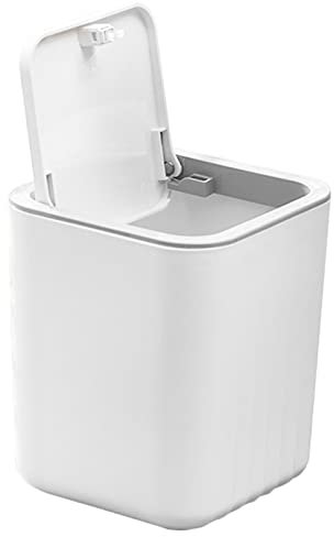 WALFREW Waste bin Press The Desktop Trash Can Office Net Red Mini Creative Dining Table Trumpet Bedside With Cover Table Coffee Table