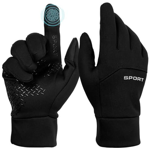 Dzpuhuojz Fahrradhandschuhe Herren, Touchscreen Thermohandschuhe, Warme Fahrradhand Schuhe Damen Winter, Winddichte Sporthandschuhe für Laufen, Wandern und Andere Winter-Outdoor-Sportarten (L)