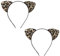 2 Pièces Serre-Têtes en Imprimé Léopard, Bandeau Oreilles de Léopard pour Cosplay Halloween Carnaval Accessoire de Déguisement Serre-Tête Oreilles de Léopard pour Fête et Costume