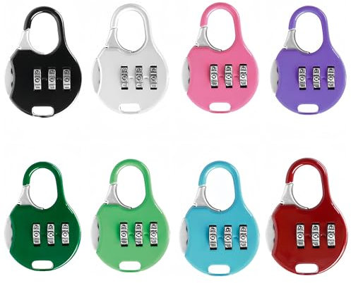 8 Pcs Suitcase Locks,Small Waterproof Locker Padlock Suitcase Padlock,Luggage Lock,Combination Lock Suitable for Indoor and Outdoor, School Gym Lockers
