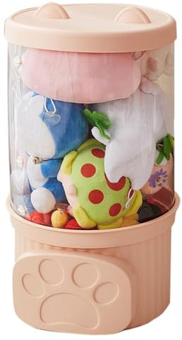 Stuffed Toy Storage Tube - Kids Plush Doll Storage | Clear Stuffed Animal Organizer Tube | Stackable Large Doll Display Bucket | Ideal Storage for Bedroom & Living Room Toys