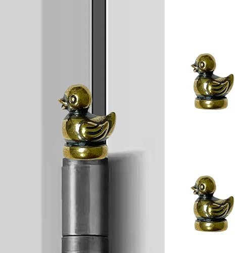 Waveaura Mini Brass Duck 3 Pcs Door Hinge Heads Decorative Topper Magnetic Vintage Animal Theme Little Hinge Pin Head Cute Ornament Small Home Decoration Hinge Caps