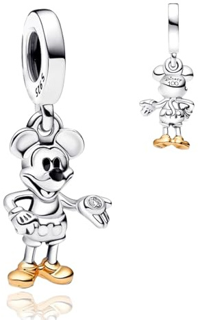 RMMY Breloque en argent sterling 925 représentant une petite souris aux mains tendues pour bracelet collier bijoux de Noël pour la fête des Mères avec zircone.