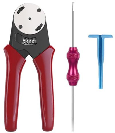 Vocdikficy Für Deutsch Crimpzange mit Geschlossenem Zylinder, Crimpzange für Vollzylinderkontakte und Rundsteckverbinderkontakte (AWG 14-20), 4-Polig