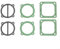 Lot de 2 joints de plaque de valve de base de culasse de compresseur d'air, pièces de rechange 3 en 1 pour compresseurs de type 65, espacement des trous de 62 mm/75 mm, papier vert et noir, 2