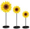 3 Stück Sonnenblumen Holzblumen Deko Innen Wohnzimmer Fensterbank Tisch Flur Deko zum Hinstellen Frühlingsdeko Blumen aus Holz Esstisch Decor Tischdeko Modern für Sommer, Frühling, Ostern