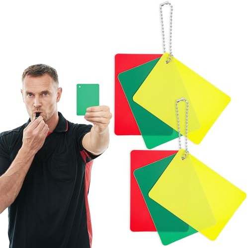 Nogeqi 2 Set Fußball Schiedsrichter Karten, Grün Gelbe Karte Rote Karte, Schiri Rote und Gelbe Karten des Fußballs Disziplinarkarten für Fußballspiele für den Wettbewerb