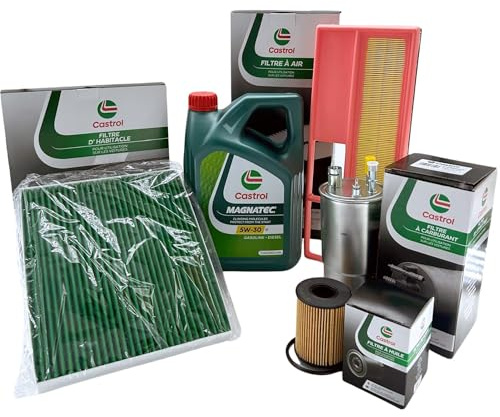 Kit Tagliando 4 Filtri e Olio Castrol Magnatec 5W30 S1 (4L) compatibile con Fiat Punto 1.3 Multijet diesel (Grande Punto, Punto Evo) - Modulare