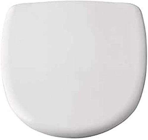Gala Metropol Liso - Asiento Amortiguado para Inodoro, Incluye Kit de Fijación y Bisagras de Acero Inoxidable, Color Blanco, Forma D, Medidas 37 x 4.5 x 45.5 cm - Modelo G5151501