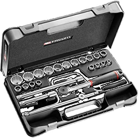 FACOM S.161-3P12U 1/2 Inch 12-Point Socket Set, 25 Pieces