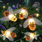 Tonver Solar String Lights with 20LED Outdoor Waterproof Simulation Honey Bees Decor for Garden Xmas Decorations Warm White
