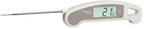 TFA Dostmann Thermo Jack Gourmet Profi-Küchenthermometer, Klappthermometer, Fleischthermometer, schnelle und genaue Messung, antibakterielle Beschichtung, abwaschbar, Weiß, L 160 (275) x B 48 x H 20 mm