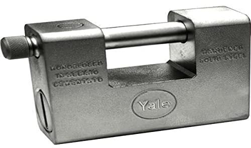 YALE Y1640185 Vorhängeschloss aus Stahl, gepanzert, Silber/schwarz