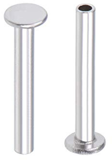sourcing map 100 Stk. Aluminium Flachkopf Halbröhrennieten Silber M2x14mm