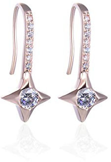 KnSam Silber Ohrringe Mädchen Ohrringe Damen Silber 925 Darts Ohrringe Damenohrstecker Glitzer Ohrstecker Rose Gold Zirkonia Rose Gold Ohrringe