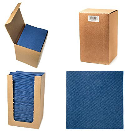 Alvotex CHIC Airlaid 100 Coctailservietten, 1/4 Falten Stoffähnlich, Hochwertige Einwegserviette, Dunkel Blau, 20x20 cm