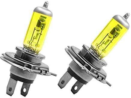 2x Jurmann H4 60/55W 12V Golden Vision Gelb Yellow Ersatz Halogen Birne für Scheinwerfer, Fernlicht, Abblendlicht, Nebelscheinwerfer - E-geprüft