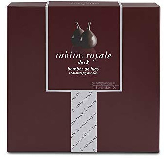 Rabitos Royale Chocolat Noir - 8 bonbons aux figues enrobés de chocolat et fourrés à la truffe et à la liqueur (142g)