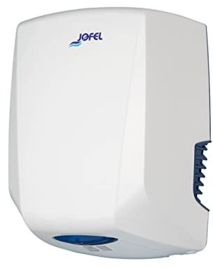 Jofel - Secamanos Óptico de Alto Rendimiento (505 Km/h) Bajo Consumo 1200W, Secador de Manos Automático. Rápido 10seg. Soporta un Alto Flujo de Trabajo. Modelo Power+ ABS Resistente, AA56000 Blanco