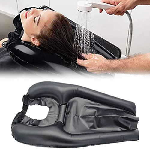 Tumnea Aufblasbares Haarwaschbecken Aufblasbares Shampoo Becken Badehilfe Wäsche Haar Mobiles PVC Waschbecken Haarwaschhilfe Schwangere Frauen, ältere Menschen