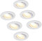 HCFEI 6er set LED Einbaustrahler Dimmbar Weiß-Matt Schwenkbar 3W flach 230V Einbau-Spot Strahler Einbauspot, 68mm Bohrloch (Warmweiß 3000K)